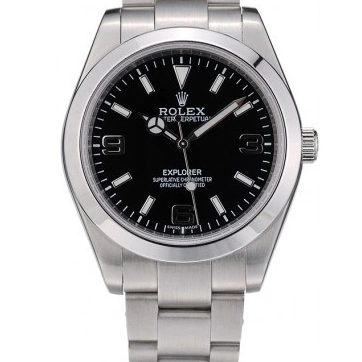 Aaa fake watches Stainless Dial Steel Rolex Black 41984 Explorer Bezel 0611